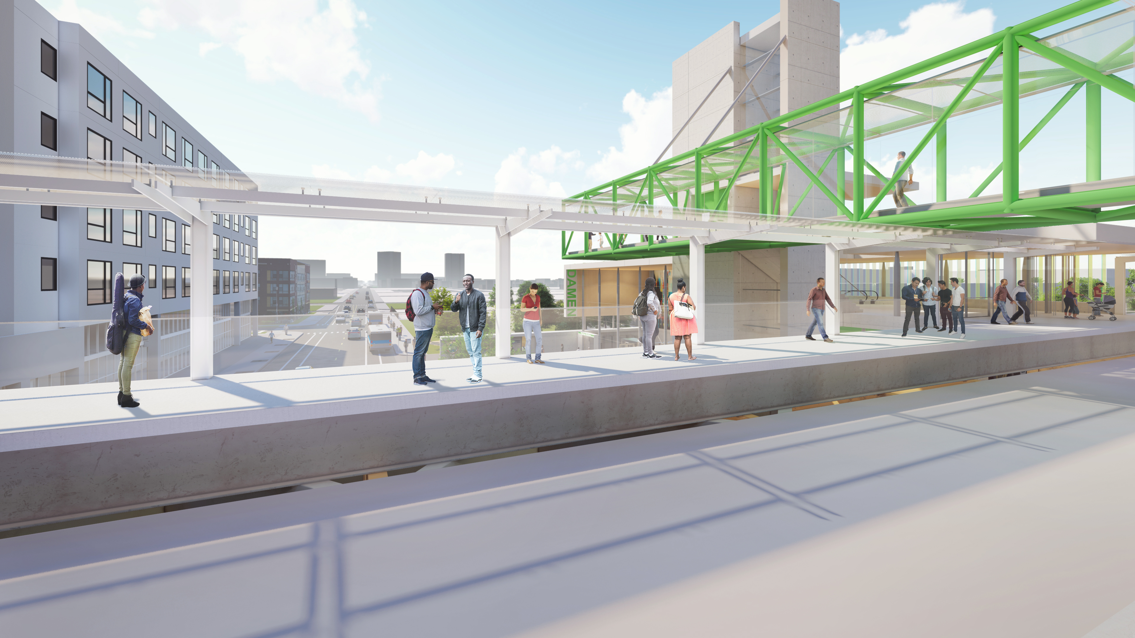 Northeast Platform - CTA Damen Green Line Station